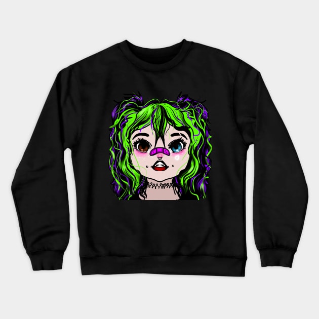 Kawaii Goth Girl Crewneck Sweatshirt by Witchvibes